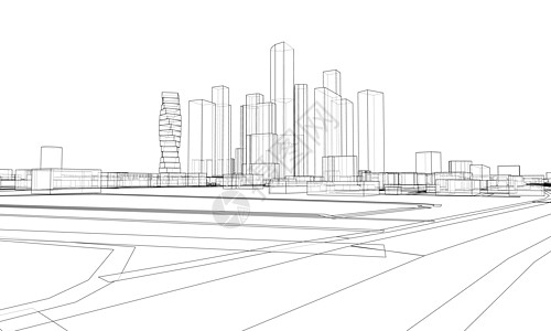 矢量线建筑物和城市 roadstown 设计插图运输蓝图交通建筑建筑学草图摩天大楼立交桥房子图片