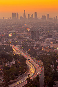 洛杉矶市中心城市天线 洛杉矶市风景日落天空建筑学摩天大楼旅行办公室地标金融景观建筑图片