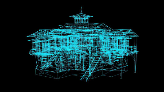 3 d 插图  以非常详细的方式绘制楼层设计的技术图画测量地面房地产工程打印草图公寓框架艺术建筑图片