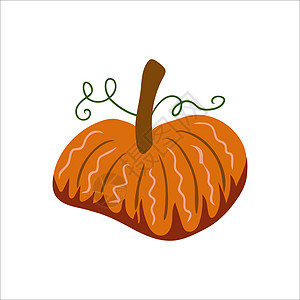 暖色调的秋季元素与南瓜 秋季的矢量设计横幅装饰蔬菜插图收获感恩收成涂鸦季节手绘图片