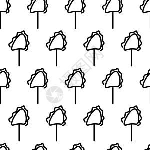 黑色和白色无缝模式与树图标 矢量树符号符号 印刷卡片明信片织物纺织品的植物景观设计 经营理念游戏天气生态叶子收藏海浪图标集艺术木图片