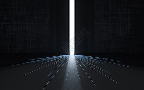 开门成功与希望3d渲染房子地面房间入口建筑自由黑暗阴影白色插图背景图片