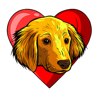 带心形图标的狗 最喜欢的宠物 采用动物 兽医诊所的标志图片
