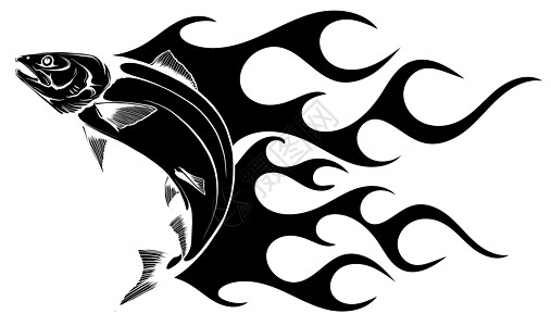 复古风格的跳跃鲑鱼鱼在白色背景上被隔离这样的标志草图男性男人动物食物邮票吉祥物运动鳟鱼标签图片