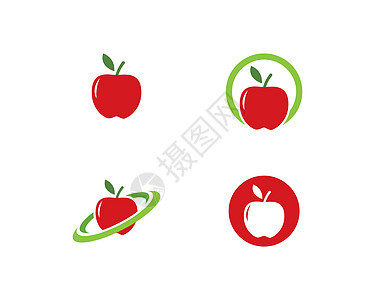 苹果图标水果公司绿色饮食插图食物标识商业红色营养图片