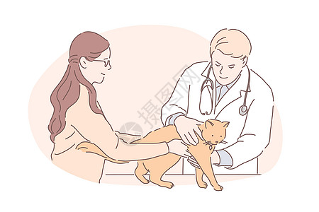 宠物医院兽医临床动物治疗概念图片