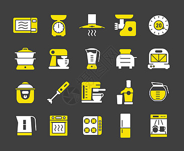 厨房电器电子设备图标 se锅炉滚刀洗碗机咖啡电气制作者炊具家电处理器火炉图片