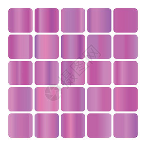 带有闪亮彩色全息图的金属渐变系列 全息箔纹理金色玫瑰粉色渐变 矢量集为设计床单紫色闪光反射紫红色材料光泽框架丝带销售图片