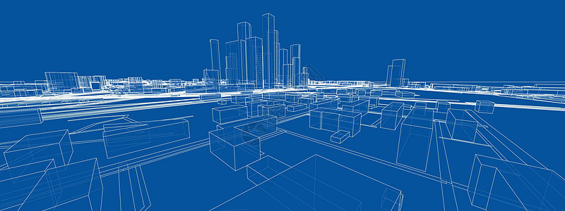 矢量 3d 城市景观 建筑物和道路天际街道互联网蓝图房子摩天大楼办公室创造力建筑学技术背景图片