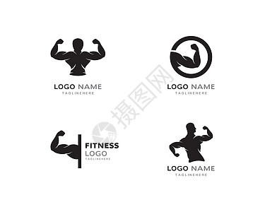 健身房标志 vecto重量力量男人创造力运动活动杠铃俱乐部标签训练背景图片