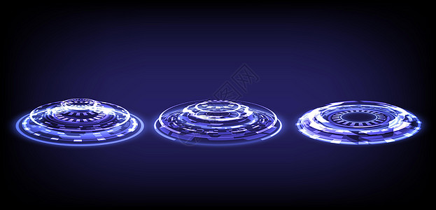 计算机工程师界面 发光的 HUD 元素界面中的科幻数字高科技集合 科学未来技术的全息图门户 奇幻游戏中的魔法传送门 传送站图片