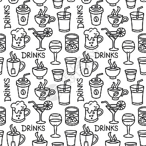 饮料无缝模式稻草乐趣水果啤酒酒精餐厅插图绘画果汁苏打图片