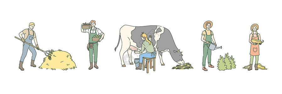 农业农村生活农业集概念背景图片