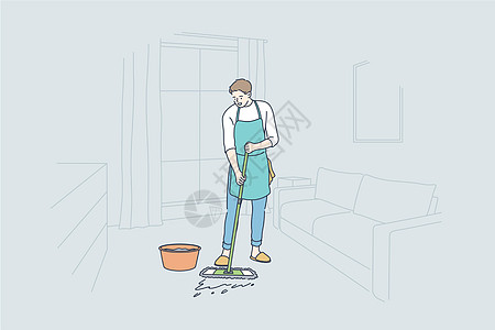 清洁工作职业家庭概念图片