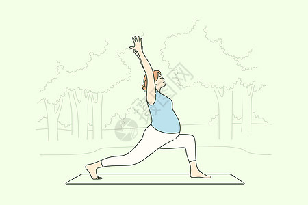 运动瑜伽怀孕保健训练概念图片