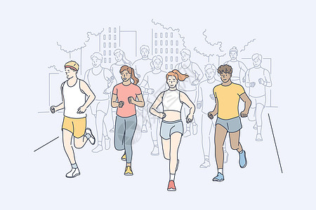 运动慢跑马拉松活动概念图片