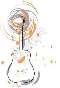 抽象吉他它制作图案漩涡独奏笔记音乐协议插图金属艺术生活节日图片
