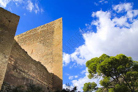 诺维达拉莫拉城堡塔塔蓝色防御警卫爬坡小说建筑学雕刻城堡古董石墙图片