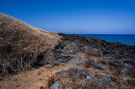 林诺萨的熔岩海滩景象旅游悬崖地质学火山天空岩石蓝色侵蚀天堂旅行图片