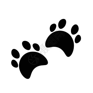 平面卡通动物足迹剪影 猫或狗脚动物 黑色爪印痕迹 孤立的矢量图 时尚风格设计卡通片烙印爪子踪迹装饰品邮票哺乳动物老虎宠物打印图片