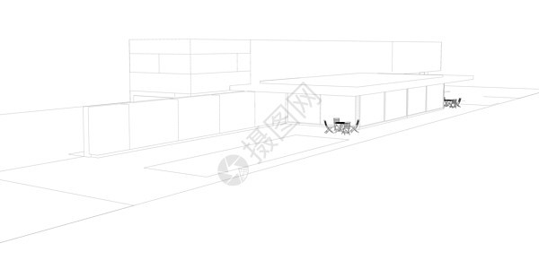 从孤立在白色背景上的黑色线条的小屋的轮廓 它制作图案矢量图片