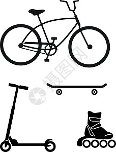 自行车滑板轮滑板车 - 用于运动和娱乐的轮式设备图片