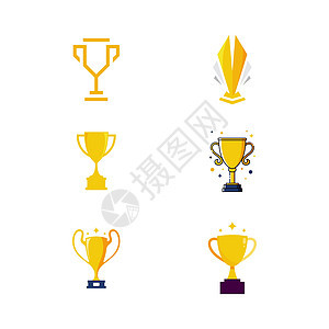 奖杯矢量图标设计它制作图案荣誉报酬比赛高脚杯冠军奢华庆典成就运动金子图片