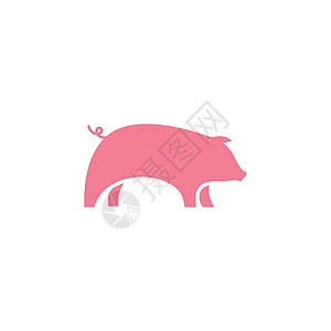 粉色芭比娃娃猪符号模板矢量图标它制作图案网络小猪食物黑色标识火腿店铺哺乳动物农场徽章插画