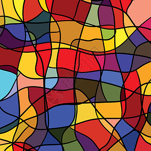 与五颜六色的几何形状的抽象背景 海报横幅卡的设计 彩虹抽象圆三角形插图  3D 纸网格与明亮色彩的微妙融合 复制空格海浪商业传单图片