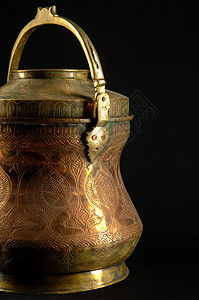 古金属用具古董艺术盖碗装饰品工艺青铜传统平底锅手工黄铜图片