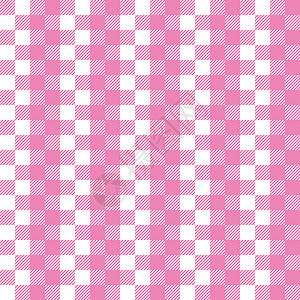 粉色和白色苏格兰纺织无缝图案 织物质地检查格子呢格子 布料的抽象几何背景 单色图形重复设计 现代方形装饰品图片