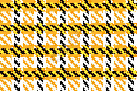橙色和白色苏格兰纺织无缝图案 织物质地检查格子呢格子 布料的抽象几何背景 单色图形重复设计 现代方形饰品图片