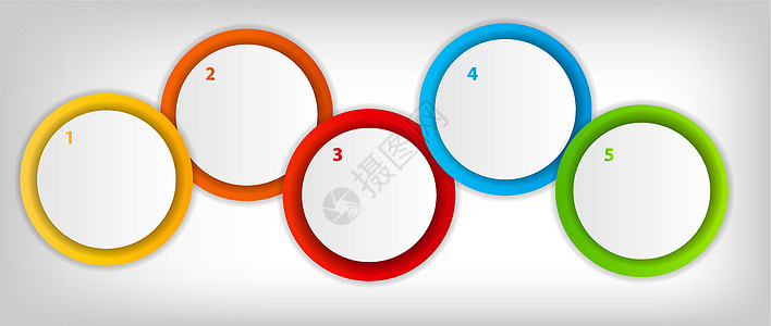 带有箭头的彩色圆形横幅的概念 适用于不同的业务设计 它制作图案矢量战略创造力命令团体绿色图表蓝色解决方案框架插图图片