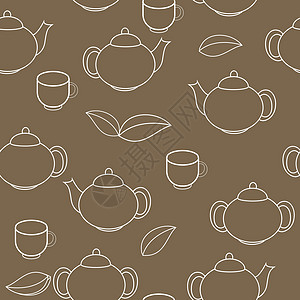 茶无缝图案背景矢量图力量咖啡绘画发电机墙纸房子电脑早餐叶子水果图片