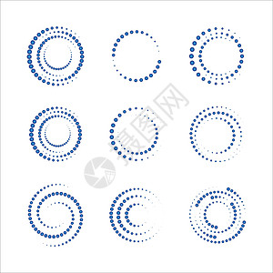 半色调圆点 vecto技术公司框架商业网络圆形插图正方形卡片艺术图片