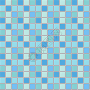 浴室墙面方形瓷砖马赛克图案 绿松石陶瓷地板设计 矢量经典背景厨房地面制品正方形插图墙纸蓝色网格图片