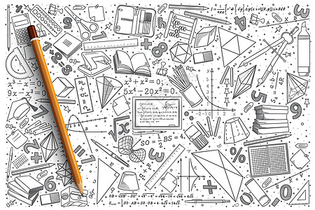 手绘数学矢量涂鸦 se图片
