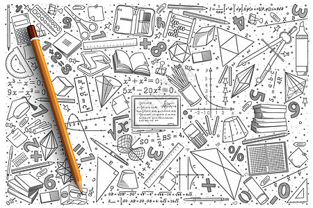 手绘数学矢量涂鸦 se图片