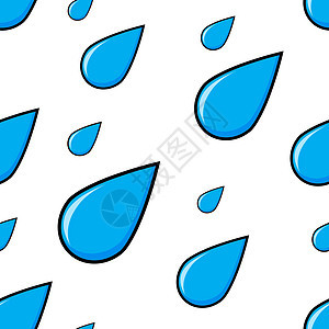 下雨了 秋天天气卡通蓝色水滴 在白色背景上隔离的矢量模式卡通片插图雨滴液体背景图片