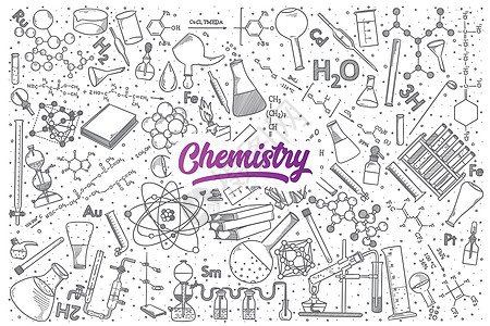 手绘化学涂鸦集与 letterin图片