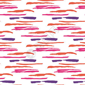 矢量与画笔条纹无缝模式 白色背景上的粉红色紫罗兰色 手绘田庄线条纹理 墨水几何垂直元素 简单的孩子风格 为血块重复织物印花插图青图片
