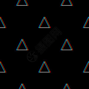 矢量无缝故障模式 黑色背景上的颜色 三角形元素 数字像素噪声抽象设计 电视信号失灵 技术问题 grunge 壁纸 重复打印字体游图片