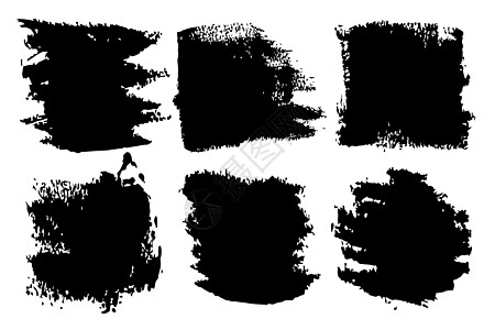在白色背景上以黑色设置画笔形状矢量描边 手绘田庄元素 水墨画 肮脏的艺术设计 文本引用信息公司名称的位置拉丝纺织品插图刷子印迹织图片