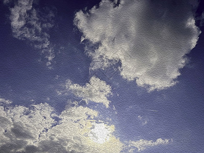云效果大自然中的天空与油画效果帆布插图阳光艺术品绘画蓝色调色板戏剧性纤维艺术家背景