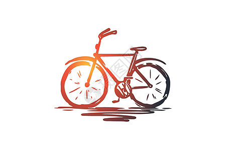 概念 手绘孤立的矢量草图按钮车辆运动齿轮闲暇自行车活动冒险街道图片