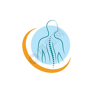 脊椎按摩疗法符号矢量图标设计它制作图案解剖学运动整脊脊柱药店身份按摩师科学针刺医学图片