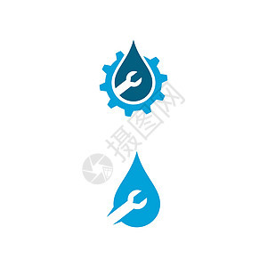 水暖标志矢量图标设计它制作图案汽油服务公司管道工程水滴扳手浴室管子工具图片