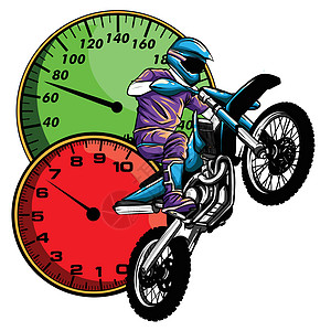 矢量插图运动超级摩托车摩托车与仪器自行车墨水徽章活动速度运输发动机车辆加速度摩托图片