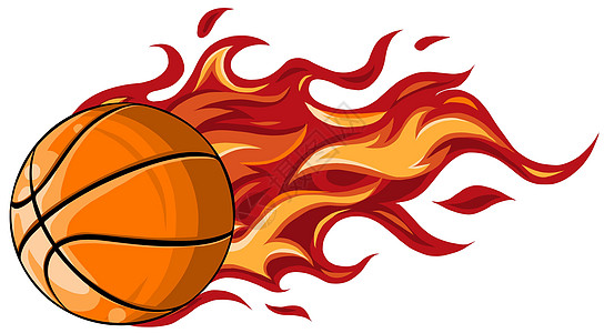 火焰矢量插图设计中的篮球球竞赛墨水速度燃烧动画片力量飞行火球游戏活力图片