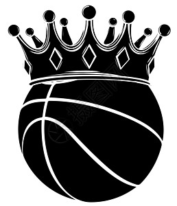 卡通椅子矢量图中的黑色剪影国王篮球图片